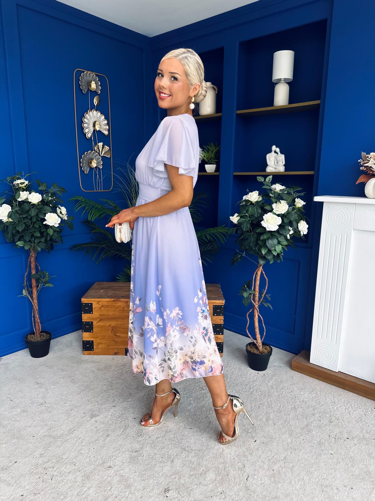 Bebhinn Detailed Midi Dress Floral Lilac