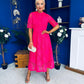 Ciava Crochet Occasion Dress Fuchsia