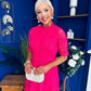 Ciava Crochet Occasion Dress Fuchsia