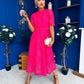 Ciava Crochet Occasion Dress Fuchsia