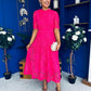 Ciava Crochet Occasion Dress Fuchsia