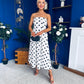Danni Strapless Bandeau Midi Dress Polka White