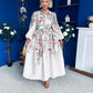 Leona Detailed Shirt Dress Floral Cream