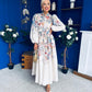 Leona Detailed Shirt Dress Floral Cream