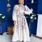 Leona Detailed Shirt Dress Floral Cream