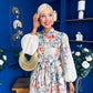 Leona Detailed Shirt Dress Floral Cream