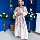 Leona Detailed Shirt Dress Floral Cream