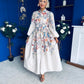 Leona Detailed Shirt Dress Floral Cream