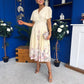 Bebhinn Detailed Midi Dress Floral Yellow
