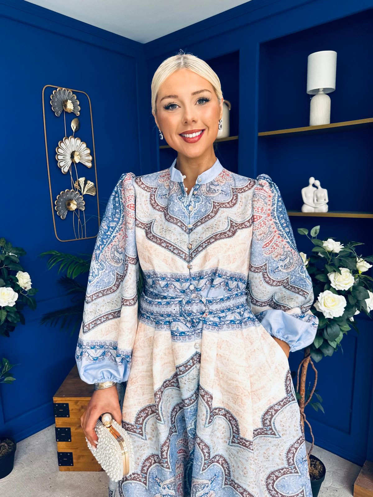 Tamara Detailed Shirt Dress Pwr Blue