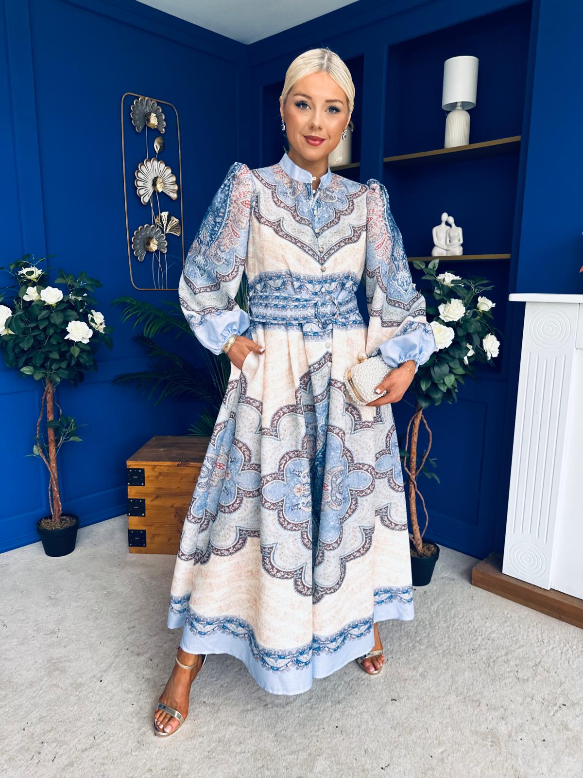 Tamara Detailed Shirt Dress Pwr Blue