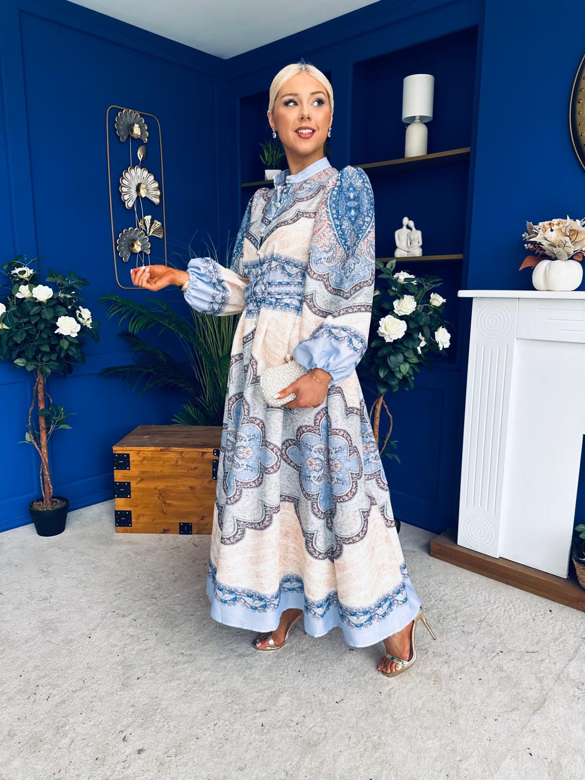 Tamara Detailed Shirt Dress Pwr Blue