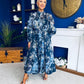 Millie Embellished Midi Shirt Dress Floral Navy