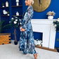 Millie Embellished Midi Shirt Dress Floral Navy