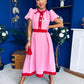 Vicky Puff Sleeve Occasion Midi Dress Pwr Pink