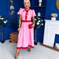 Vicky Puff Sleeve Occasion Midi Dress Pwr Pink