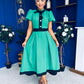Vicky Puff Sleeve Occasion Midi Dress Emerald