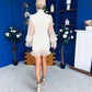 Maisie High Neck Mini Dress Cream
