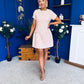 Babett Short Sleeve Tweed Mini Dress Pink