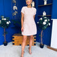Babett Short Sleeve Tweed Mini Dress Pink