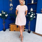 Babett Short Sleeve Tweed Mini Dress Pink