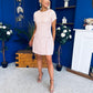 Babett Short Sleeve Tweed Mini Dress Pink