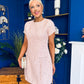 Babett Short Sleeve Tweed Mini Dress Pink