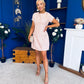 Babett Short Sleeve Tweed Mini Dress Pink