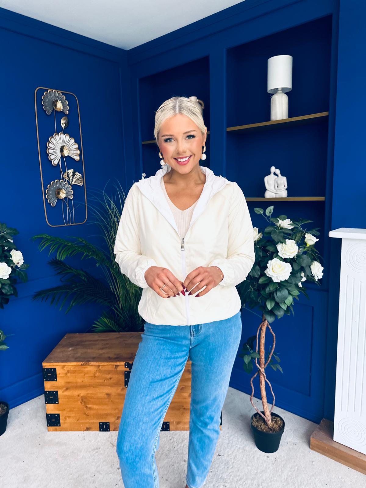 Sophia Hooded Windbreaker Cream