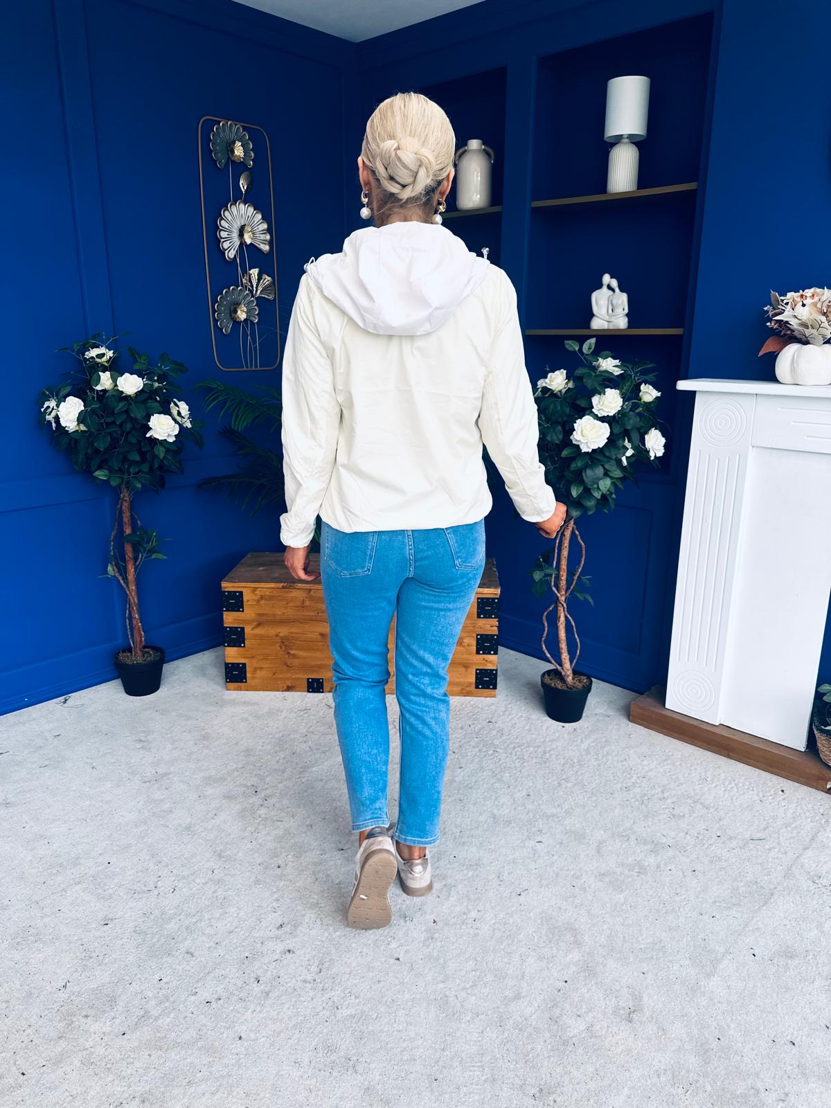 Sophia Hooded Windbreaker Cream