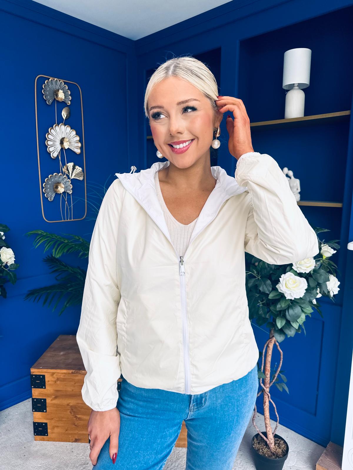 Sophia Hooded Windbreaker Cream