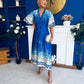 Elicia Tie Detail Maxi Dress Blue