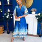 Elicia Tie Detail Maxi Dress Blue