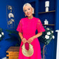 Grace Crochet Detail Occasion Dress Fuchsia