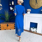 Grace Crochet Detail Occasion Dress Cobalt