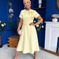 Sorelle Belted Occasion Midi Dress Yellow
