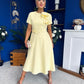 Sorelle Belted Occasion Midi Dress Yellow
