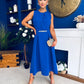 Riadh Detailed Occasion Midi Dress Cobalt