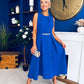 Riadh Detailed Occasion Midi Dress Cobalt