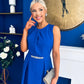 Riadh Detailed Occasion Midi Dress Cobalt