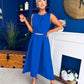 Riadh Detailed Occasion Midi Dress Cobalt