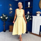 Riadh Detailed Occasion Midi Dress Yellow