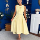 Riadh Detailed Occasion Midi Dress Yellow