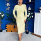 Elodie Floral Embroidered Mesh Bodycon Midi Dress Yellow