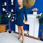 Petra Tailored Button Up Mini Dress Navy