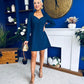 Petra Tailored Button Up Mini Dress Navy