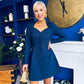 Petra Tailored Button Up Mini Dress Navy