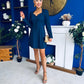 Petra Tailored Button Up Mini Dress Navy