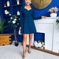 Petra Tailored Button Up Mini Dress Navy