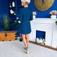 Petra Tailored Button Up Mini Dress Navy